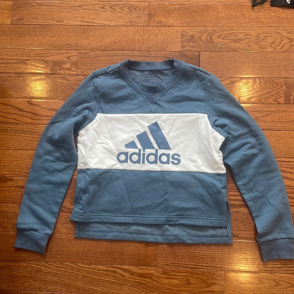 blue adidas crewneck